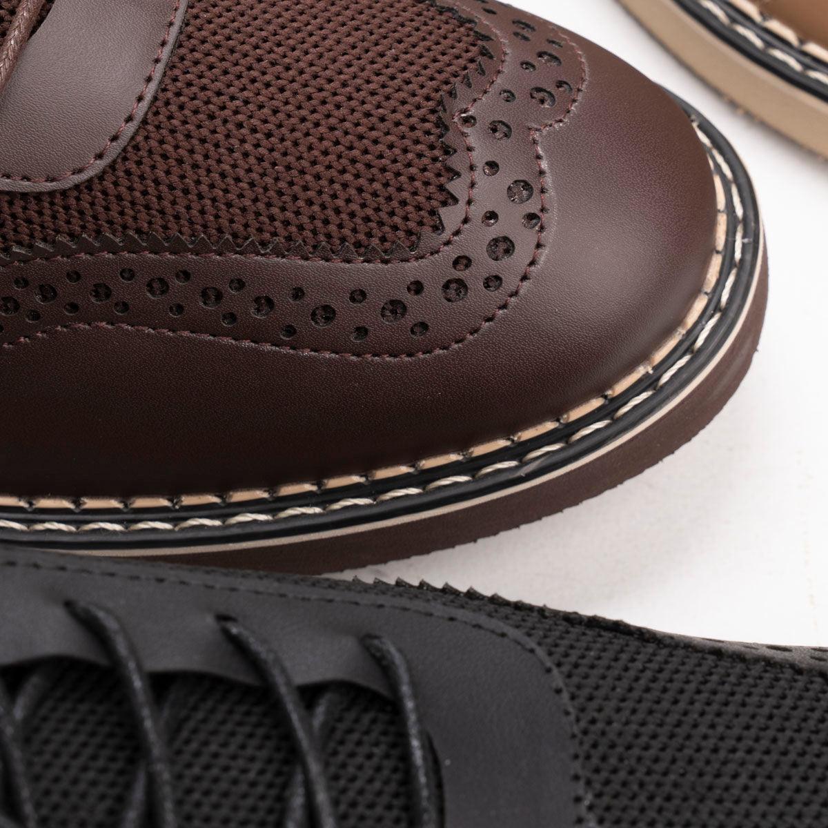 Comfort & Style in Every Step - Knitted & Leather Shoe